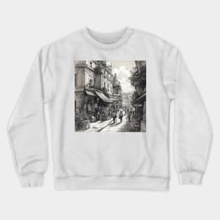 Parisian Streets Sketch II Crewneck Sweatshirt